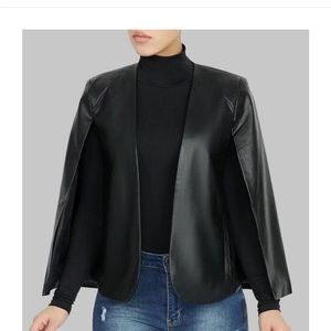 Faux leather cape